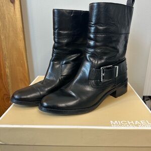 Michael Kors Black Leather Ankle Boots